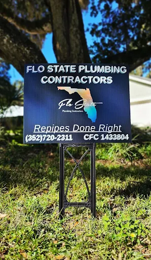 Flo State Plumbing Contractors yard sign
